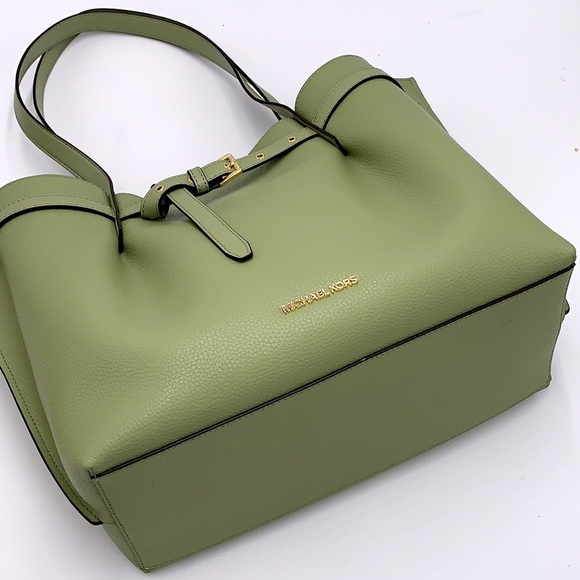 MICHAEL KORS EMILIA LARGE EAST WEST TOTE LIGHT SAGE COLOR - Picture 8 of 16